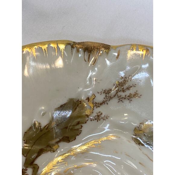 Antique Haviland for Tiffany & Co Porcelain Oyster Plate 8.75" C Discreet Repair - Picture 5 of 7